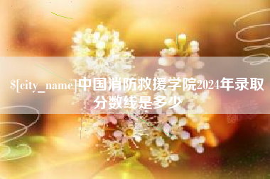辽阳中国消防救援学院2024年录取分数线是多少