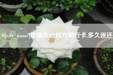 辽阳诈骗冻结对方银行卡,多久返还