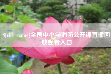 辽阳全国中小学消防公开课直播回放观看入口