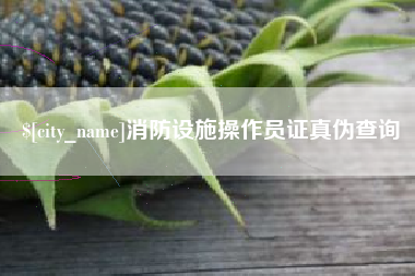 辽阳消防设施操作员证真伪查询