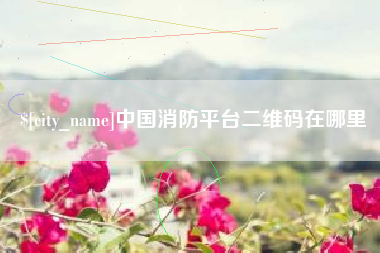 辽阳中国消防平台二维码在哪里