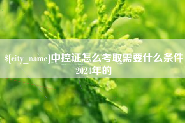 辽阳中控证怎么考取需要什么条件2024年的