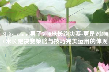 辽阳男子5000米长跑决赛-更是对5000米长跑决赛策略与技巧完美运用的体现