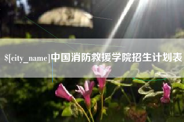 辽阳中国消防救援学院招生计划表